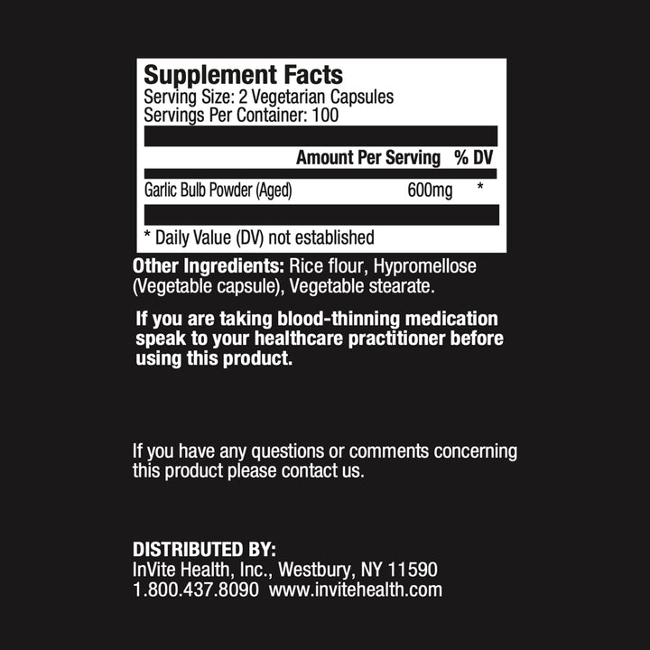 Aged Garlic Ingredients