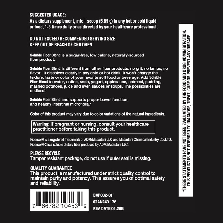 Soluble Fiber Blend Directions