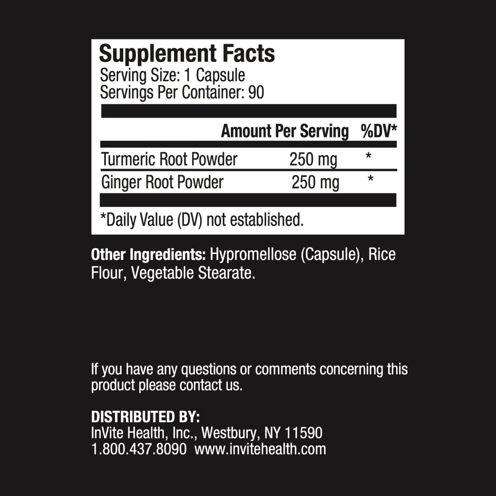 Turmeric with Ginger Ingredients