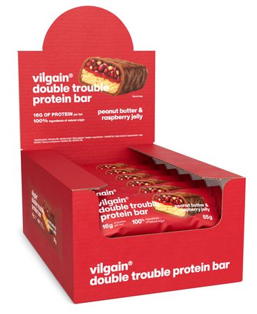 Double Trouble Protein Bar Peanut Butter & Raspberry Jelly 1 Box (12 Bars)