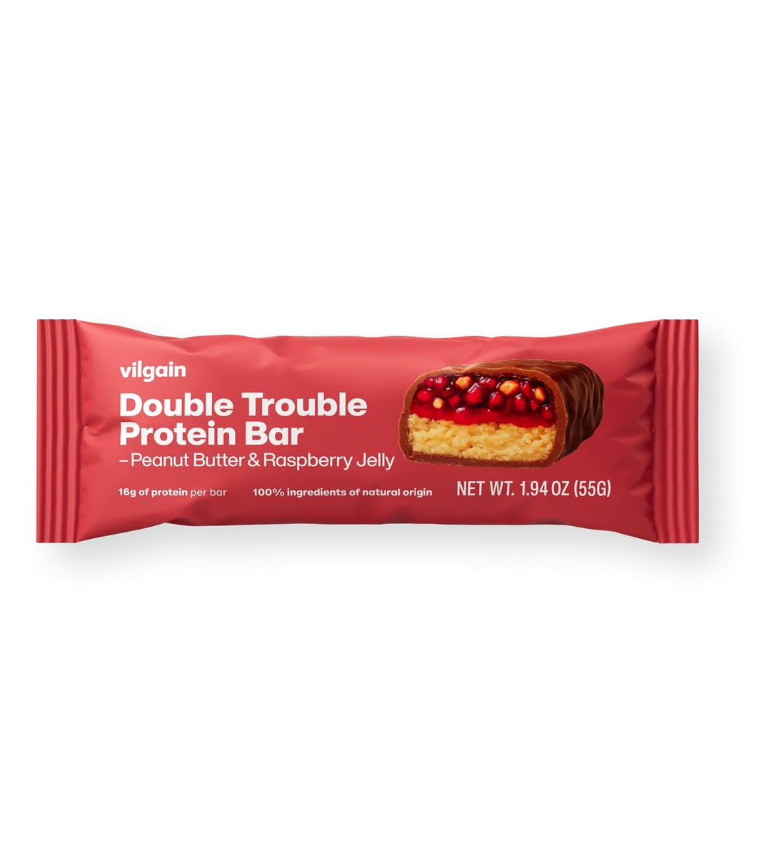Double Trouble Protein Bar Peanut Butter & Raspberry Jelly 1 Box (12 Bars)