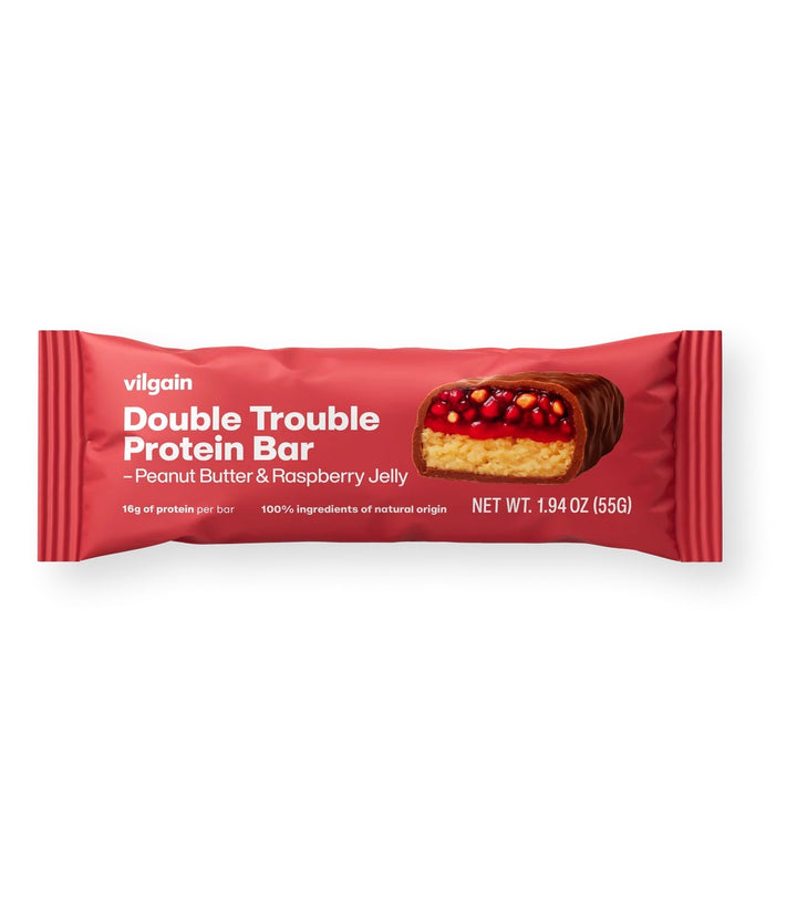 Double Trouble Protein Bar Peanut Butter & Raspberry Jelly 1 Box (12 Bars)