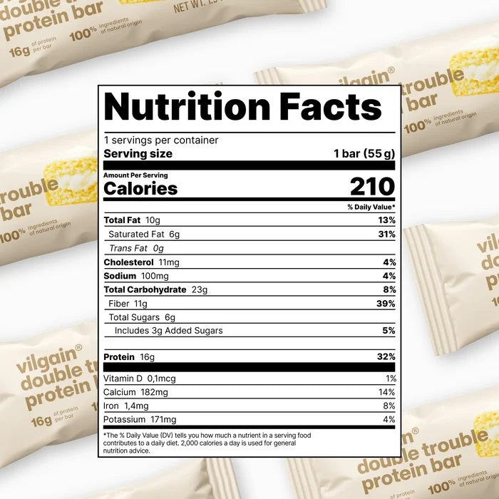 Double Trouble Protein Bar Velvet Coco Almond 1 Box (12 Bars)