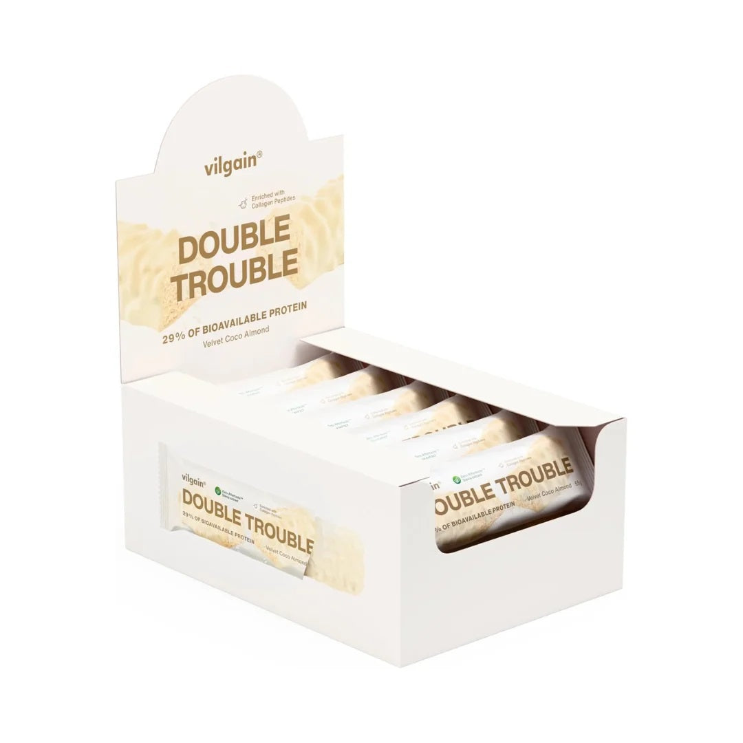 Double Trouble Protein Bar Velvet Coco Almond 1 Box (12 Bars)