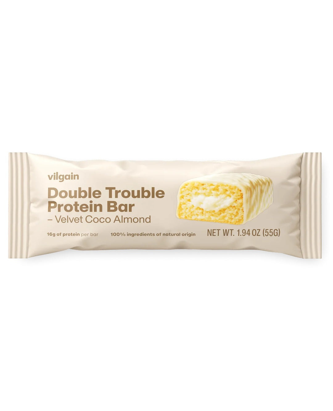 Double Trouble Protein Bar Velvet Coco Almond 1 Box (12 Bars)