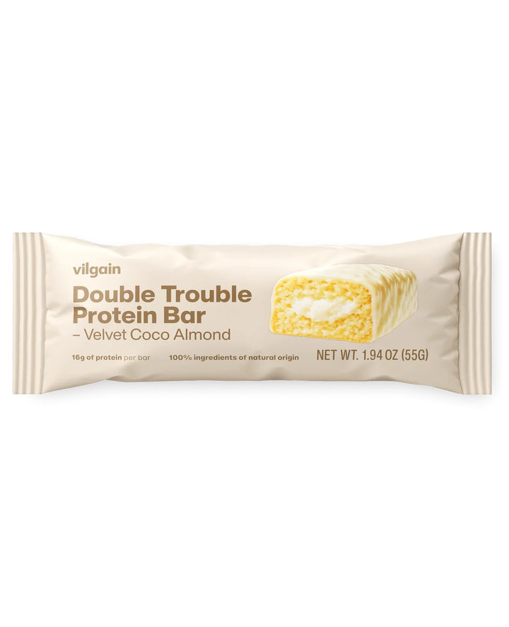 Double Trouble Protein Bar Velvet Coco Almond 1 Box (12 Bars)